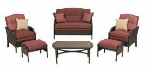 Martha Stewart Living Palamos Wicker 6pc Patio Set Cushions loveseat cushions and chair cushions